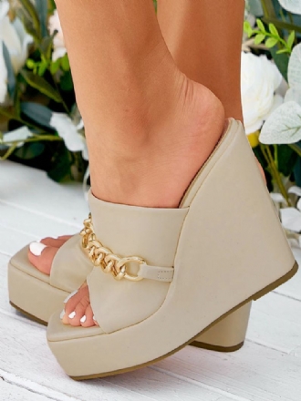 Ženski Lanci Platforma Mule Wedges