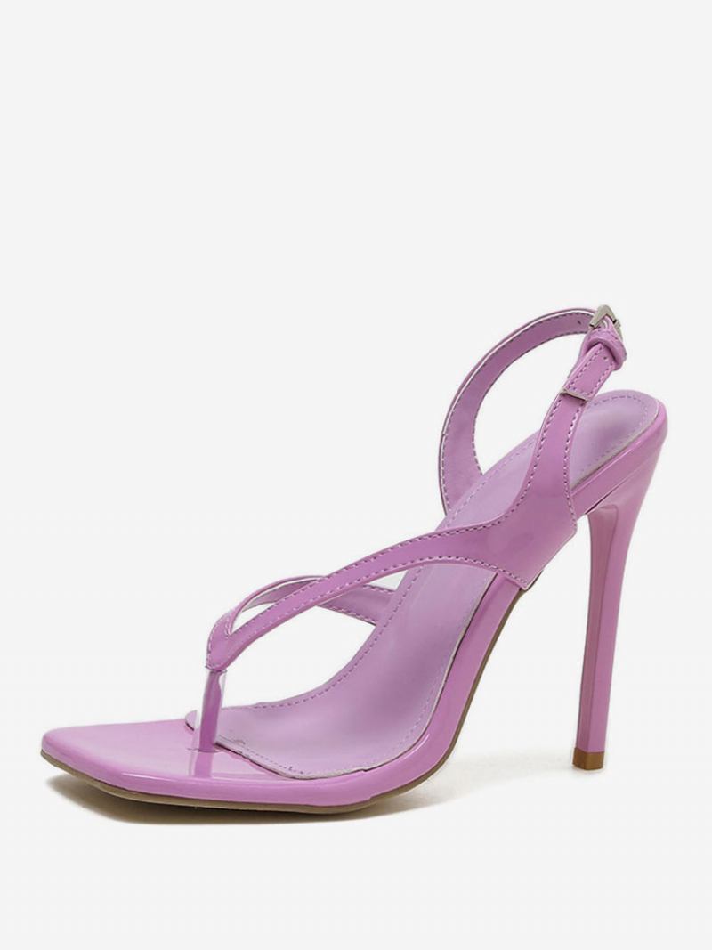 Ženske Sandale S Tangama I Stiletto Prom Petom - Fuchsia Pink