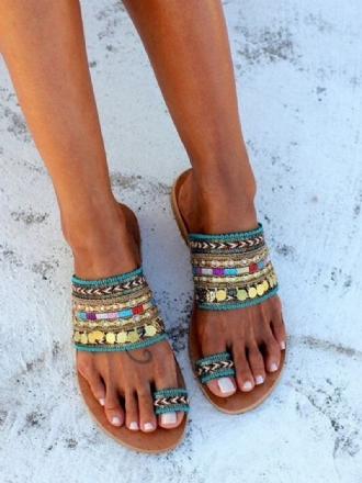 Ženske Sandale Za Plažu Boho Toe Loop Slides