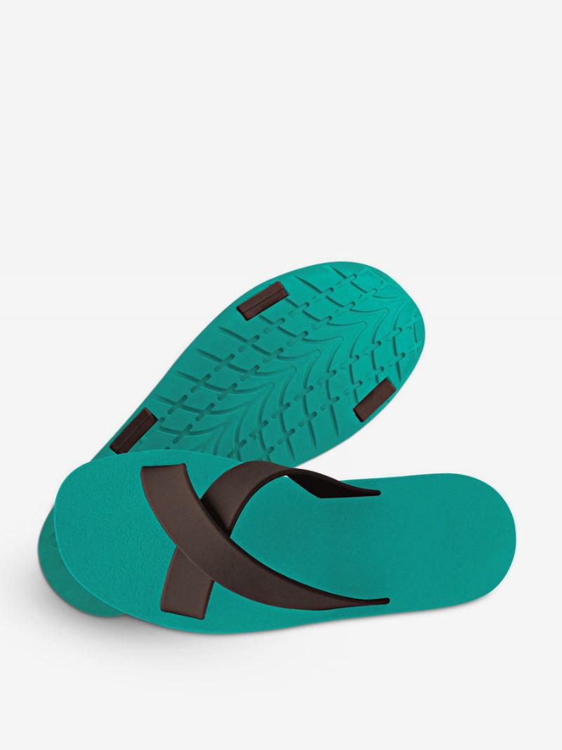 Muške Sandale Slip-on Color Block Ravne Papuče - Plava